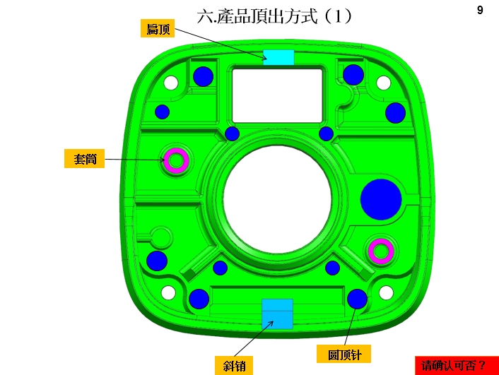5.模具設計開模報告(DFM)產(chǎn)品頂出方式